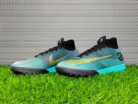 грунтовки мужские Nike Mercurial SuperflyX VI 360 CR7 Elite TF - Clear Jade / Metallic Vivid Gold /