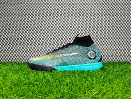 грунтовки мужские Nike Mercurial SuperflyX VI 360 CR7 Elite TF - Clear Jade / Metallic Vivid Gold /