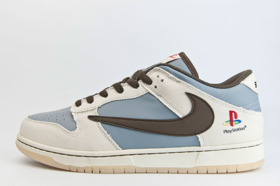 кроссовки Nike Dunk Low White / Grey x PlayStation x TS