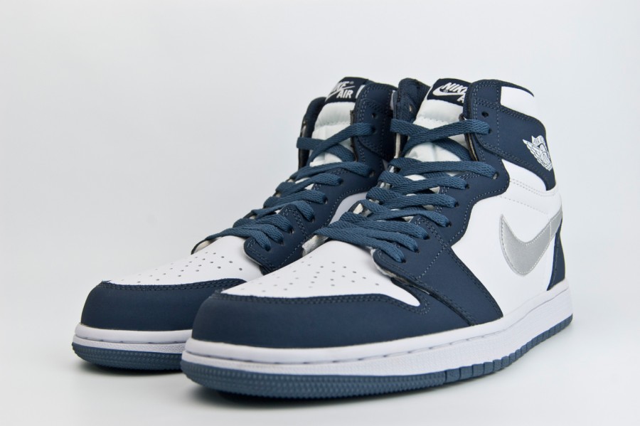 кроссовки Nike Air Jordan 1 Navy / Silver