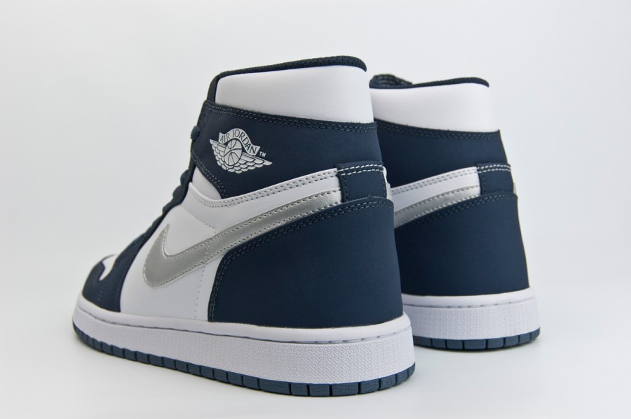 кроссовки Nike Air Jordan 1 Navy / Silver