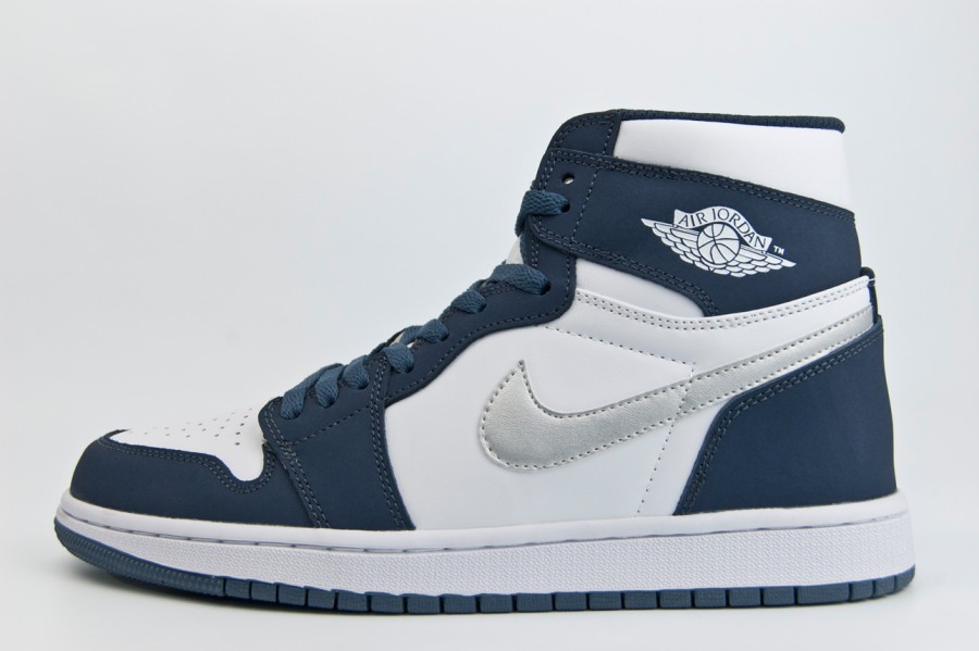 кроссовки Nike Air Jordan 1 Navy / Silver