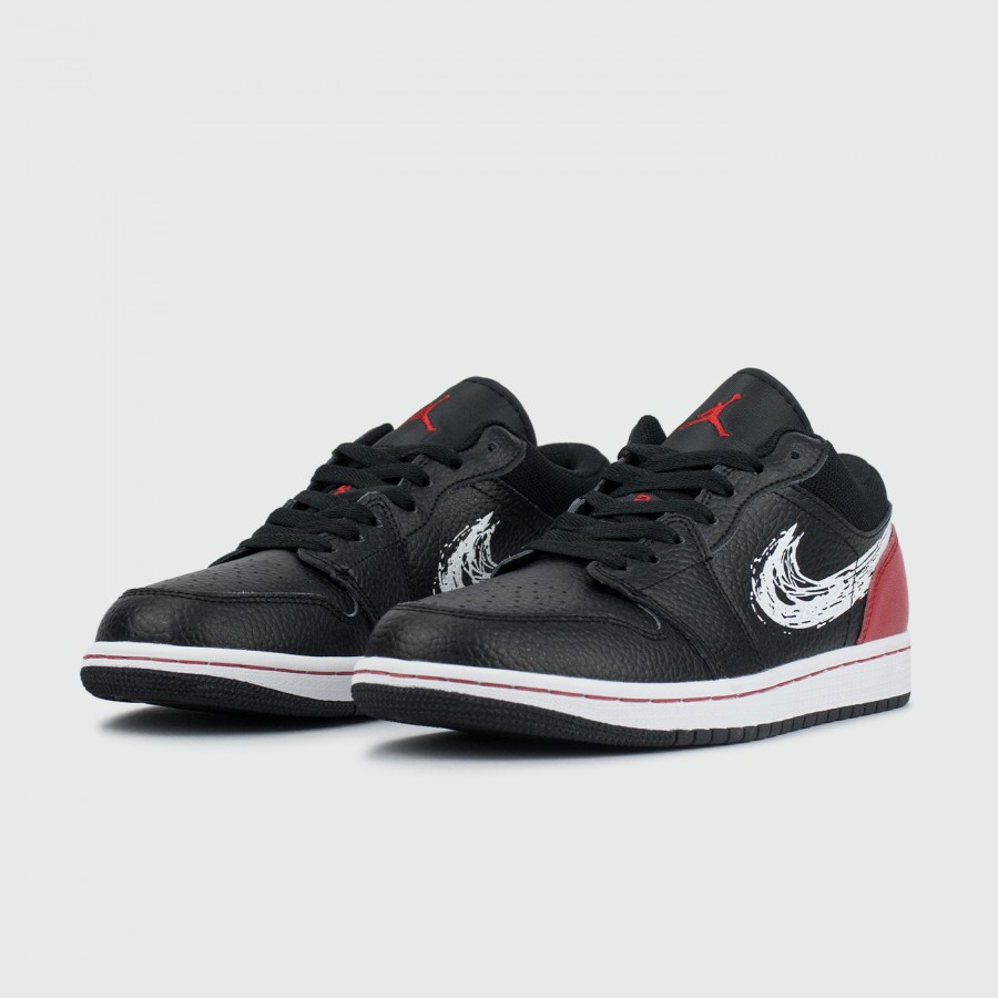кроссовки Nike Air Jordan 1 Low Brushstroke Black