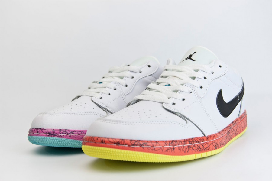 кроссовки Nike Air Jordan 1 Low White / Yellow Ftwr
