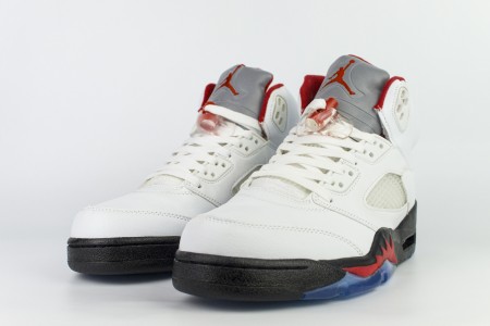 кроссовки Nike Air Jordan 5 White / Fire Red