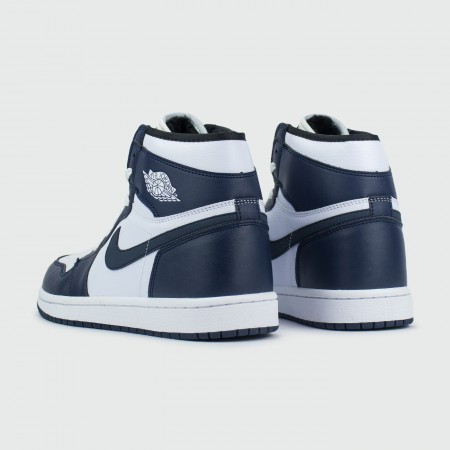 кроссовки Nike Air Jordan 1 White / D.Blue with Fur