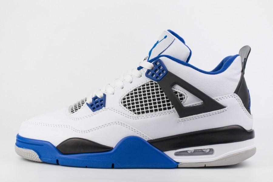 кроссовки Nike Air Jordan 4 White / Blue / Black