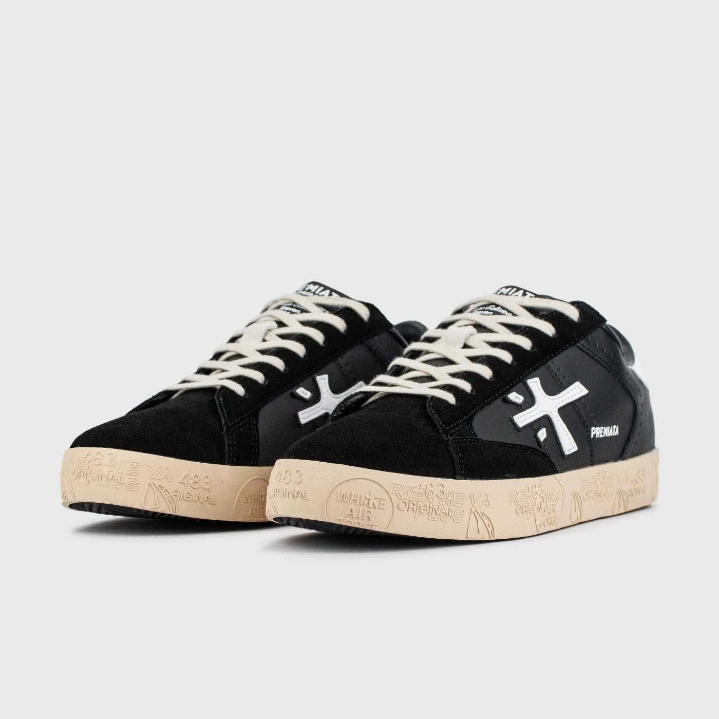 Premiata Steven Black Cream new